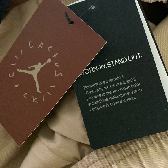 NWT tall Jordan Collab Travis Scott Carpenters khaki canvas pants XLT joggers - Picture 9 of 16